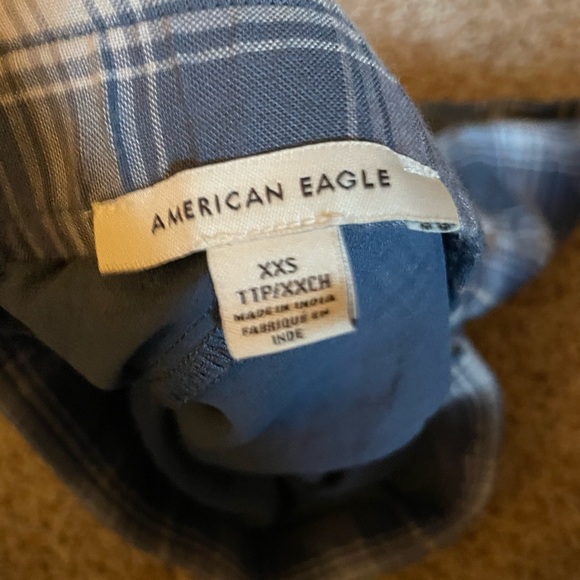 American Eagle XXS Blue and White Patterned Skirt - Picture 4 of 4